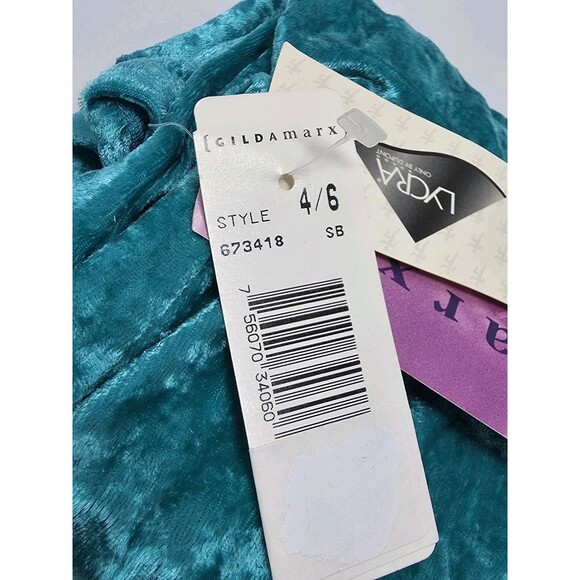 Gilda Marx VTG Bow Keyhole Crushed Velvet Dance Skate Dress Leotard Kids 4/6 - Picture 15 of 16